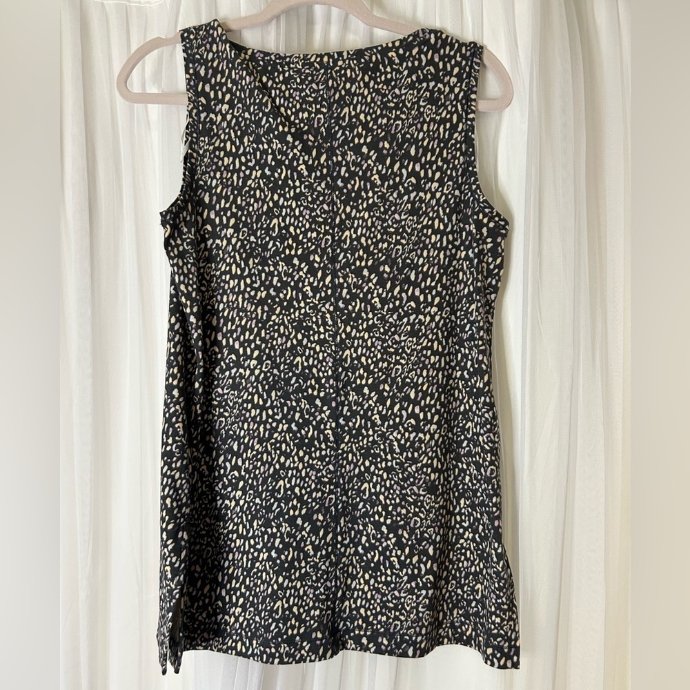 Wonderly Black and Cream Animal Print Tank Top - Picture 4 of 5